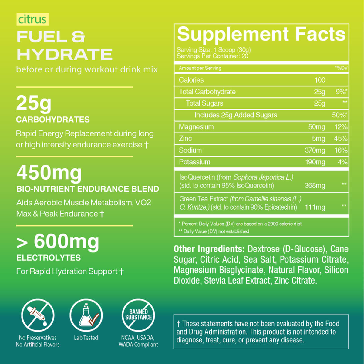 Fuel & Hydrate Citrus Drink Mix – Single Packet
