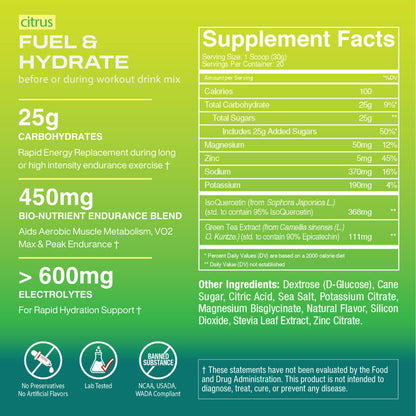Fuel & Hydrate Citrus Drink Mix – Single Packet